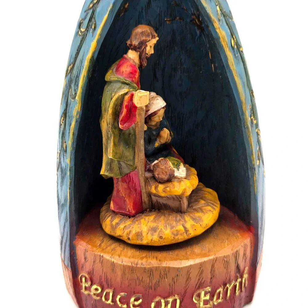 Christmas Angel Music Box Nativity Rotates When Hark The Herald Music Plays